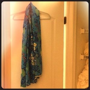 NWT Vintage Periwinkle Scarf Two Sided Blue Floral